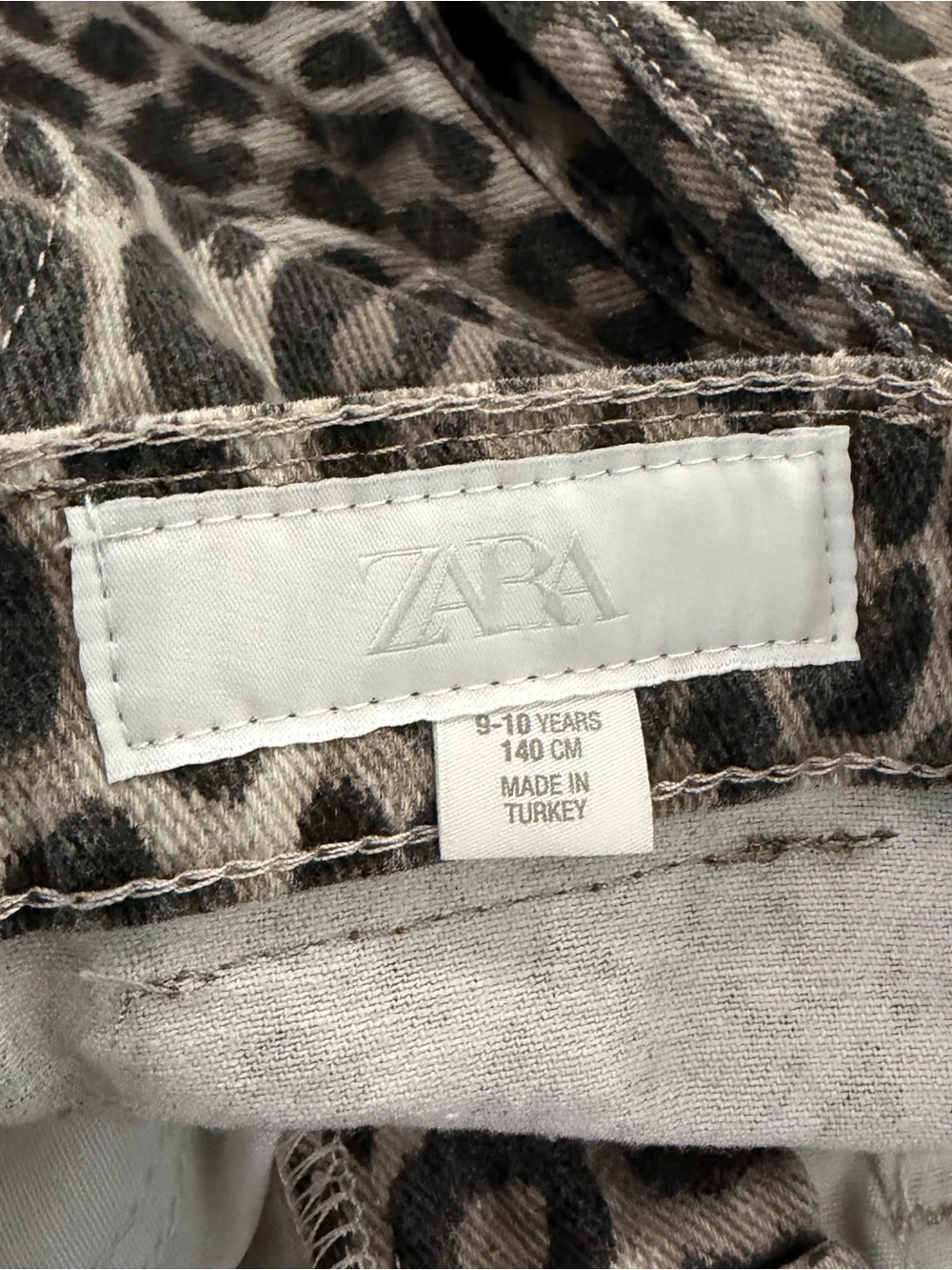 Zara Girls Leopard Print Wide Leg Jeans. - Picture 5 of 10